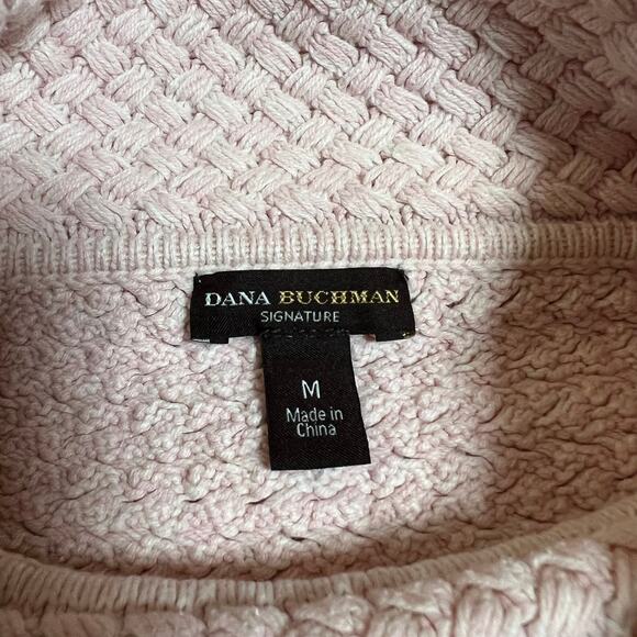 Dana Buchman Cowl Neck Basket Weave Knit Sweater Size Medium Cozy Casual Girly - Picture 4 of 7